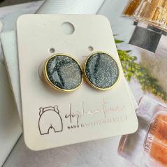 Black Glamour Stud Earrings