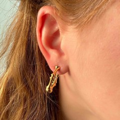 Bamboo hoop earrings