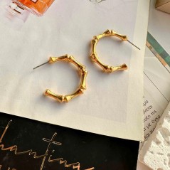 Bamboo hoop earrings