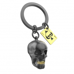 Skull Keychain with Playing Cards Metalmorphose