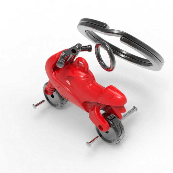 Keychain Red Moto Racer Metalmorphose