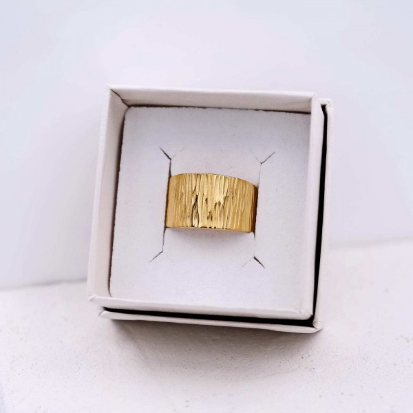 Gold-plated steel ring Oro art