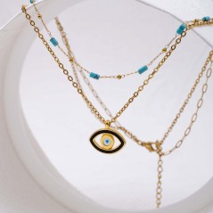 Διπλό Κολιέ Enamel Eye