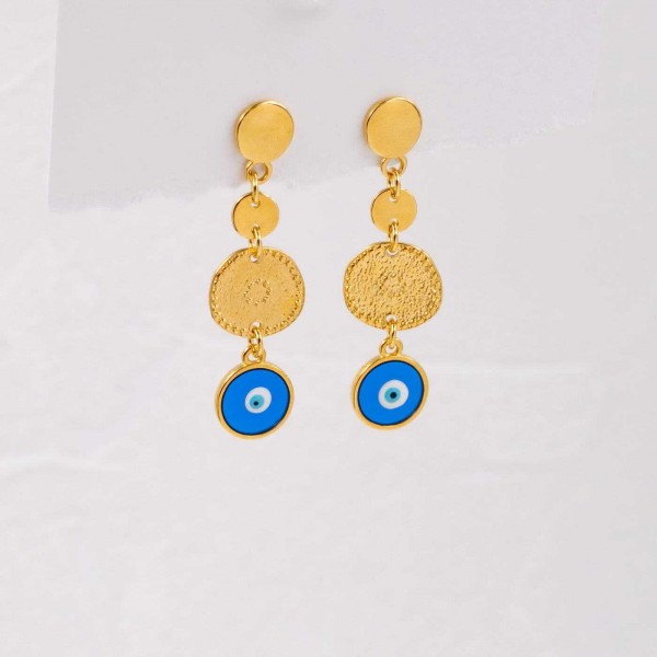 Gold plated eye drop earrings