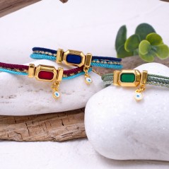 Enamel cord bracelet