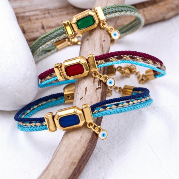 Enamel cord bracelet