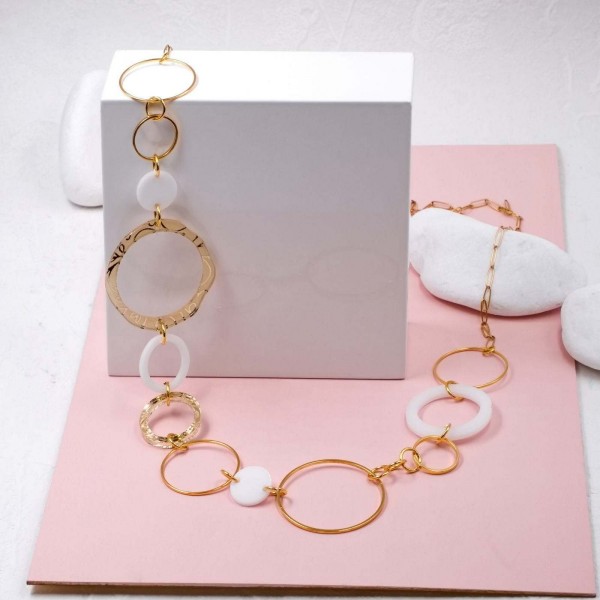 Plexi Circles Long Necklace