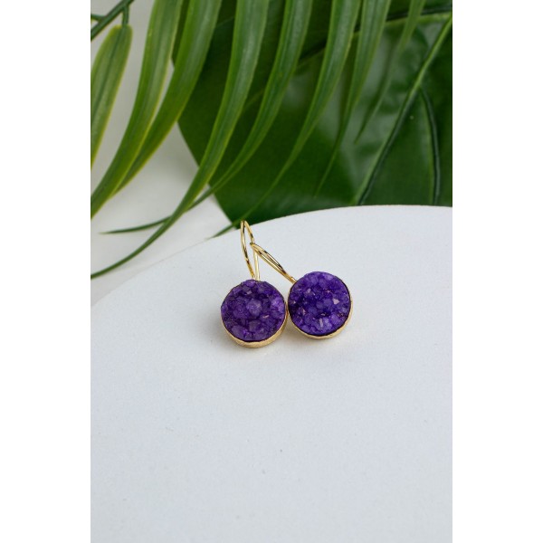 Druzy Earrings Design 27 Purple