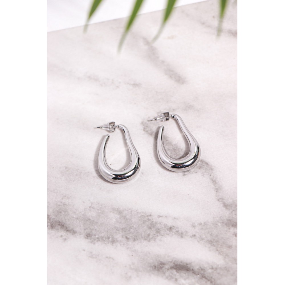 Beverly Stainless Steel Earrings - Silver