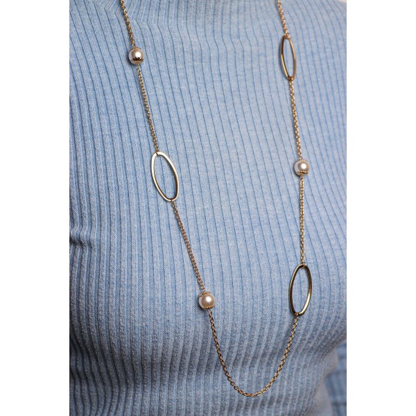 Perla Stainless Steel Necklace - Gold