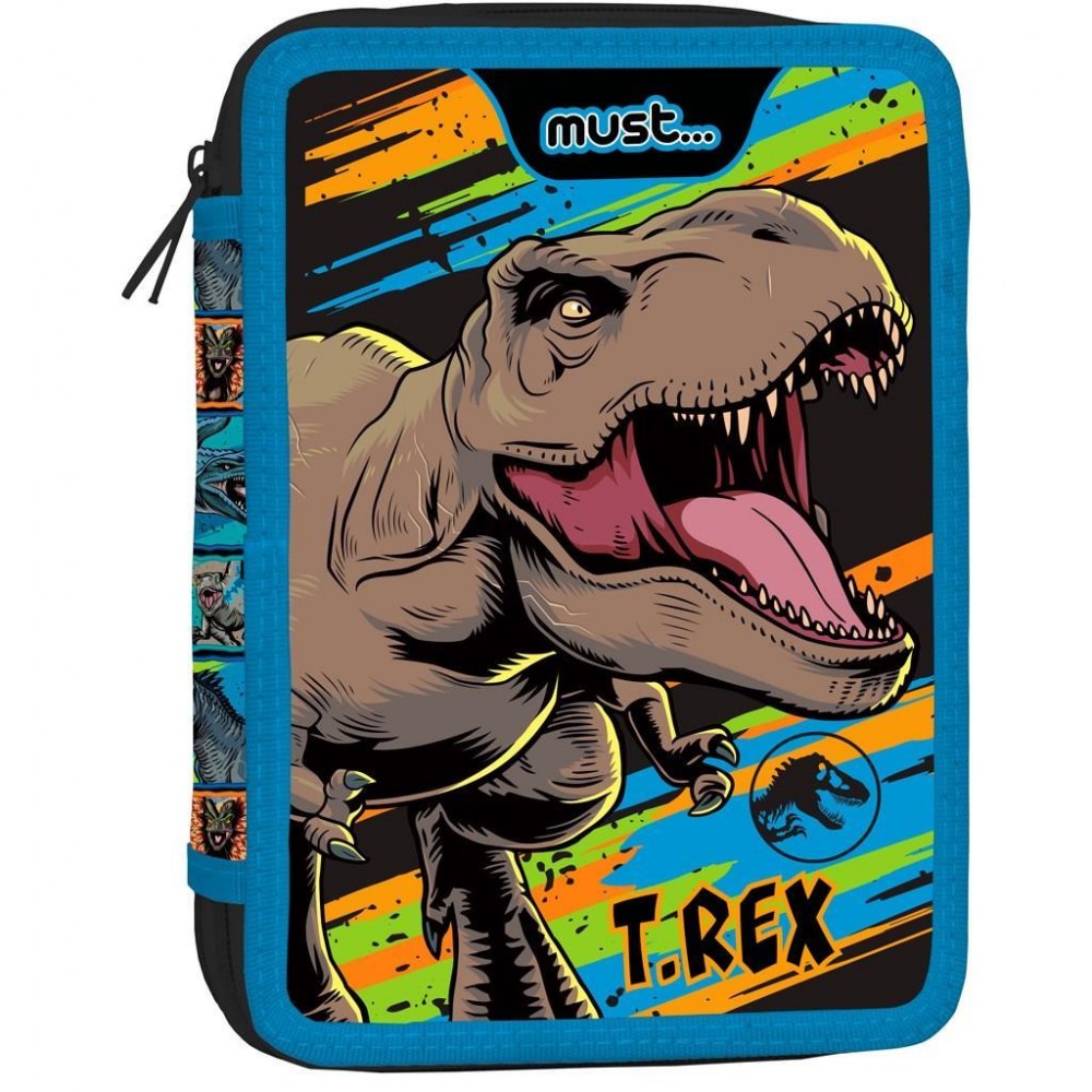 Κασετίνα Διπλή Γεμάτη Jurassic World T-Rex Must