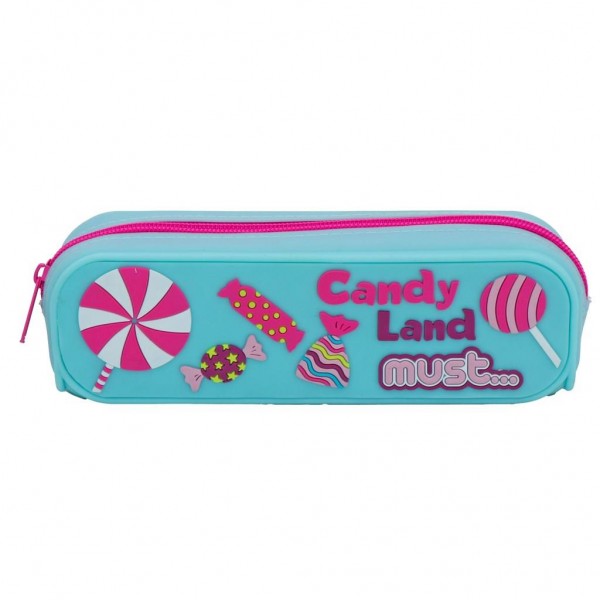 Silicone Barrel Pencil Case Candy Land 3D Focus Must