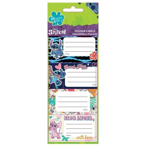 Lilo & Stitch name stickers 20 pcs. (564614)