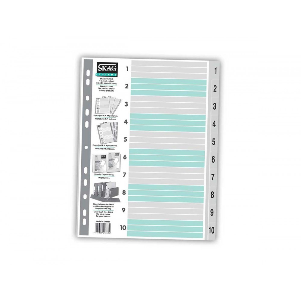 Index P.P. Numeric A4 (1-10) Skag Systems Divider