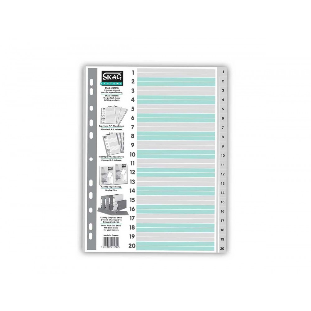 Index P.P. Numeric A4 (1-20) Skag Systems Divider