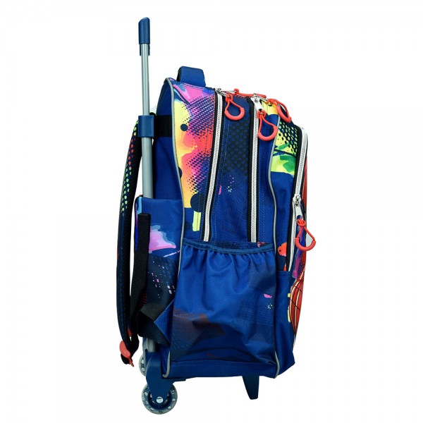 Trolley Primary School Bag Gim Spiderman Silver Eyes