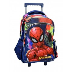 Trolley Primary School Bag Gim Spiderman Silver Eyes