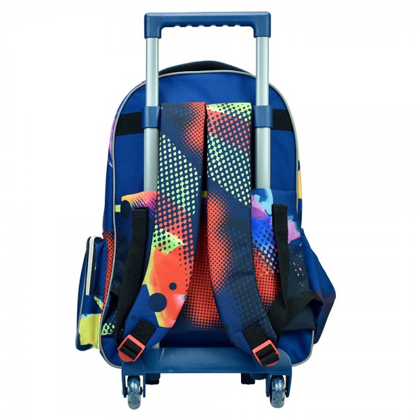 Trolley Primary School Bag Gim Spiderman Silver Eyes