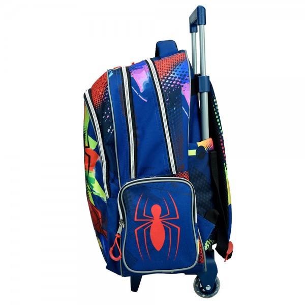 Trolley Primary School Bag Gim Spiderman Silver Eyes