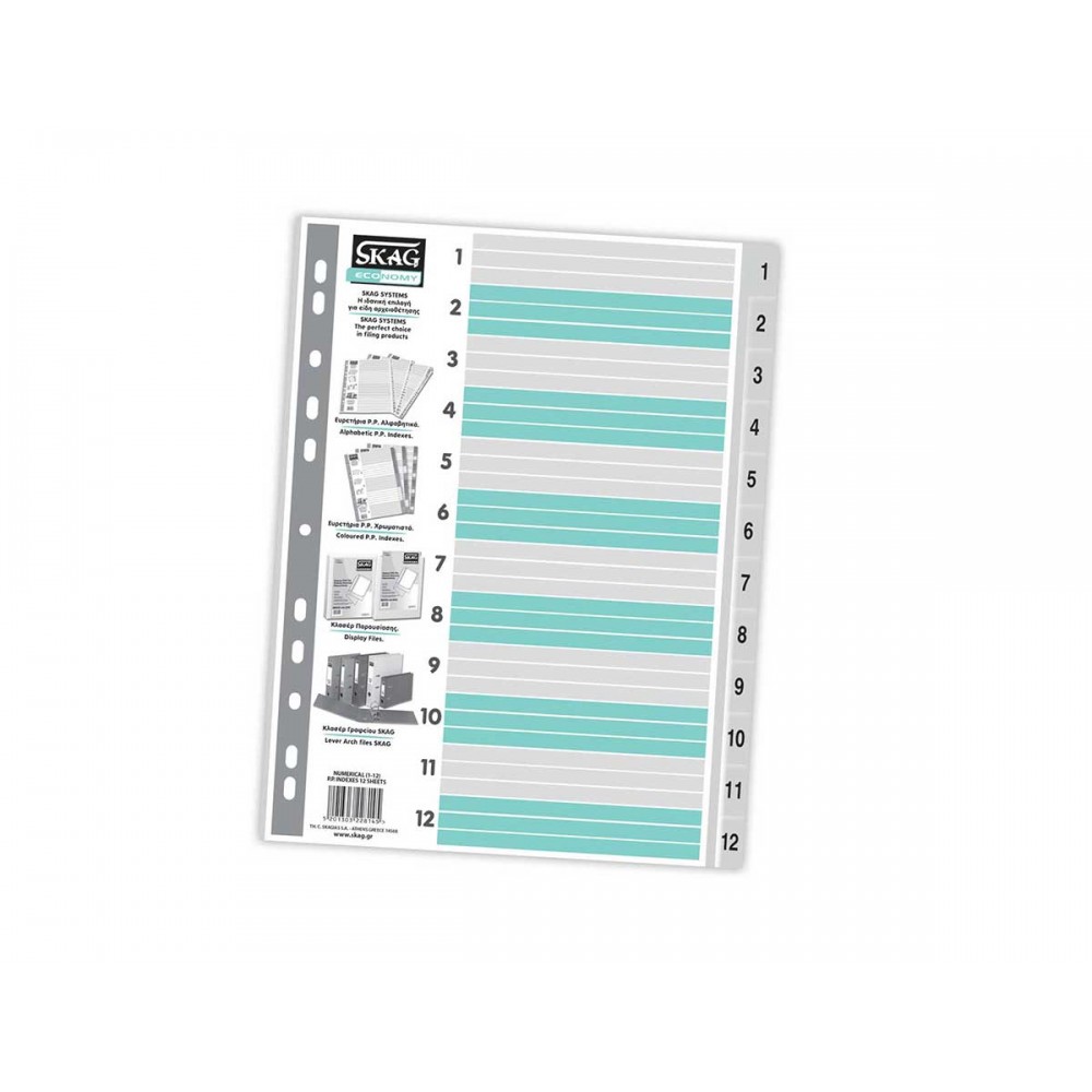 Index P.P. Numerical (1-12) A4 Skag Economy Divider