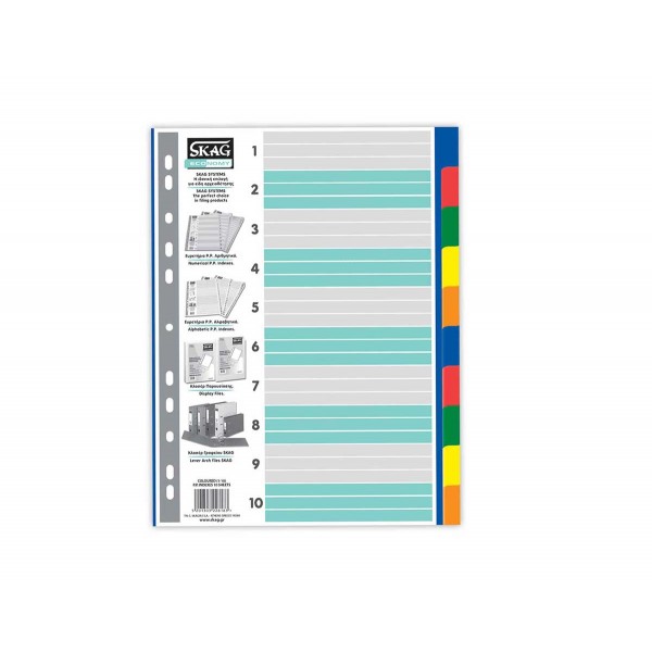 Index P.P. Colored A4 (10F) Skag Economy Divider