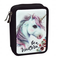 Double Full Pencil Case Back Me Up Magic Unicorn