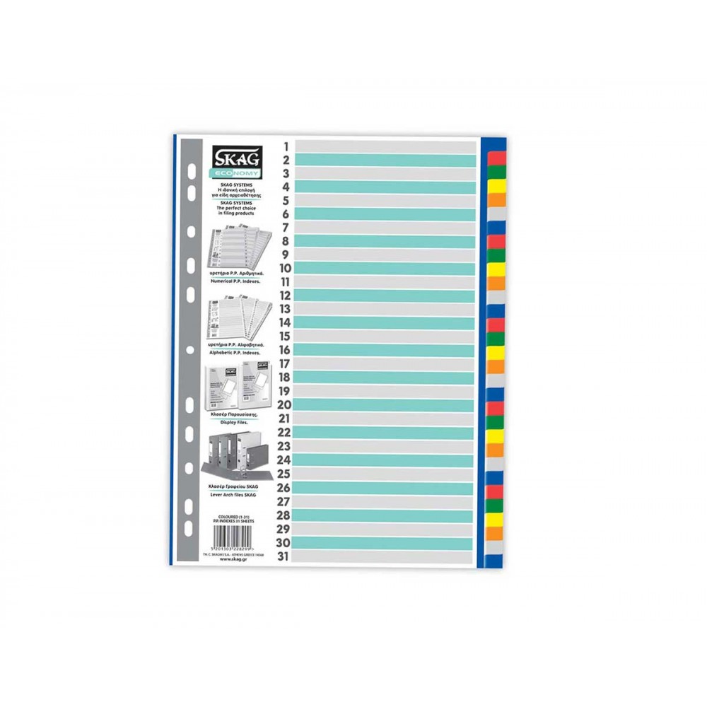 Index P.P. Colored A4 (31F) Skag Economy Divider