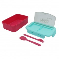 Food container Fuchsia Must 1400ml with fork and spoon