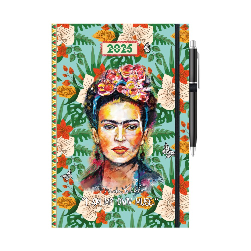 Daily Calendar 14x21 Quote Frida Kahlo Rubber Band / Pen 2025