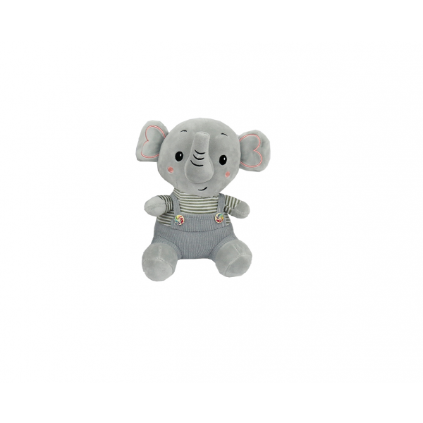 Plush Gray Elephant with buttons