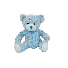 Blue teddy bear with bow 35 cm.