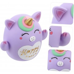 Piggy Bank Purple Unicorn "Happy Day"