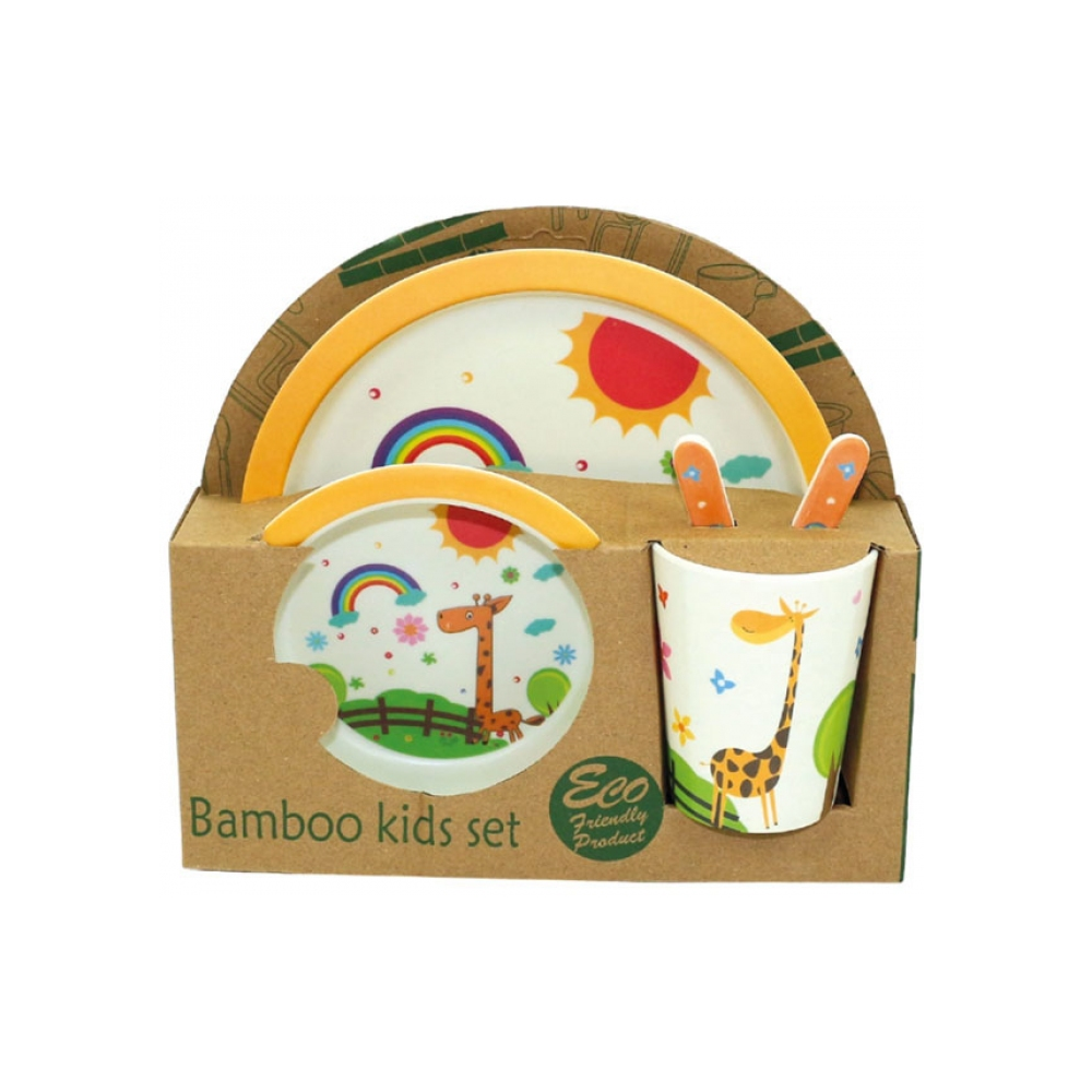 Animals bamboo breakfast set (5 pieces)