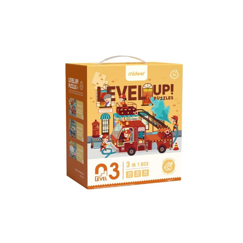 3 in 1 puzzle - Level Up 3 "Busy Community helpers" (24,30 & 35pcs)