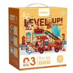 3 in 1 puzzle - Level Up 3 "Busy Community helpers" (24,30 & 35pcs)