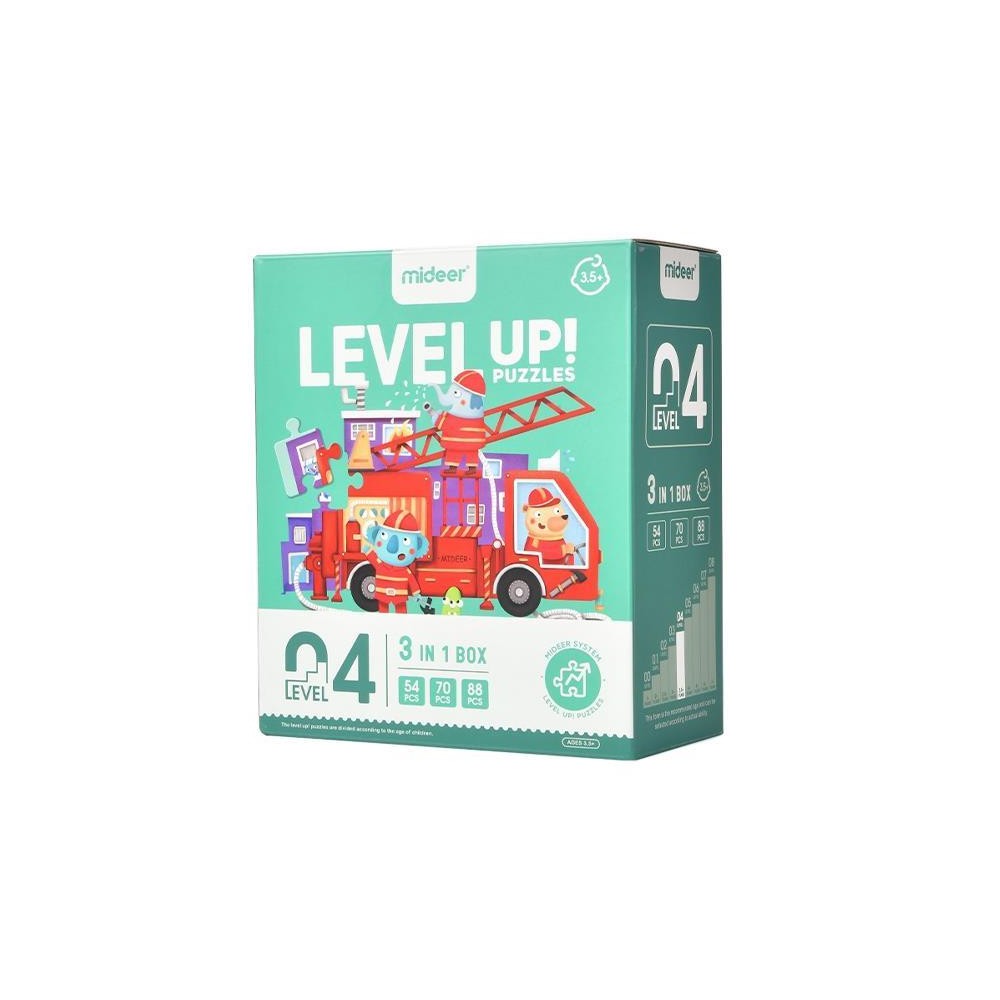 3 in 1 puzzle - Level Up 4 "Transportation" (54,70 & 88pcs)