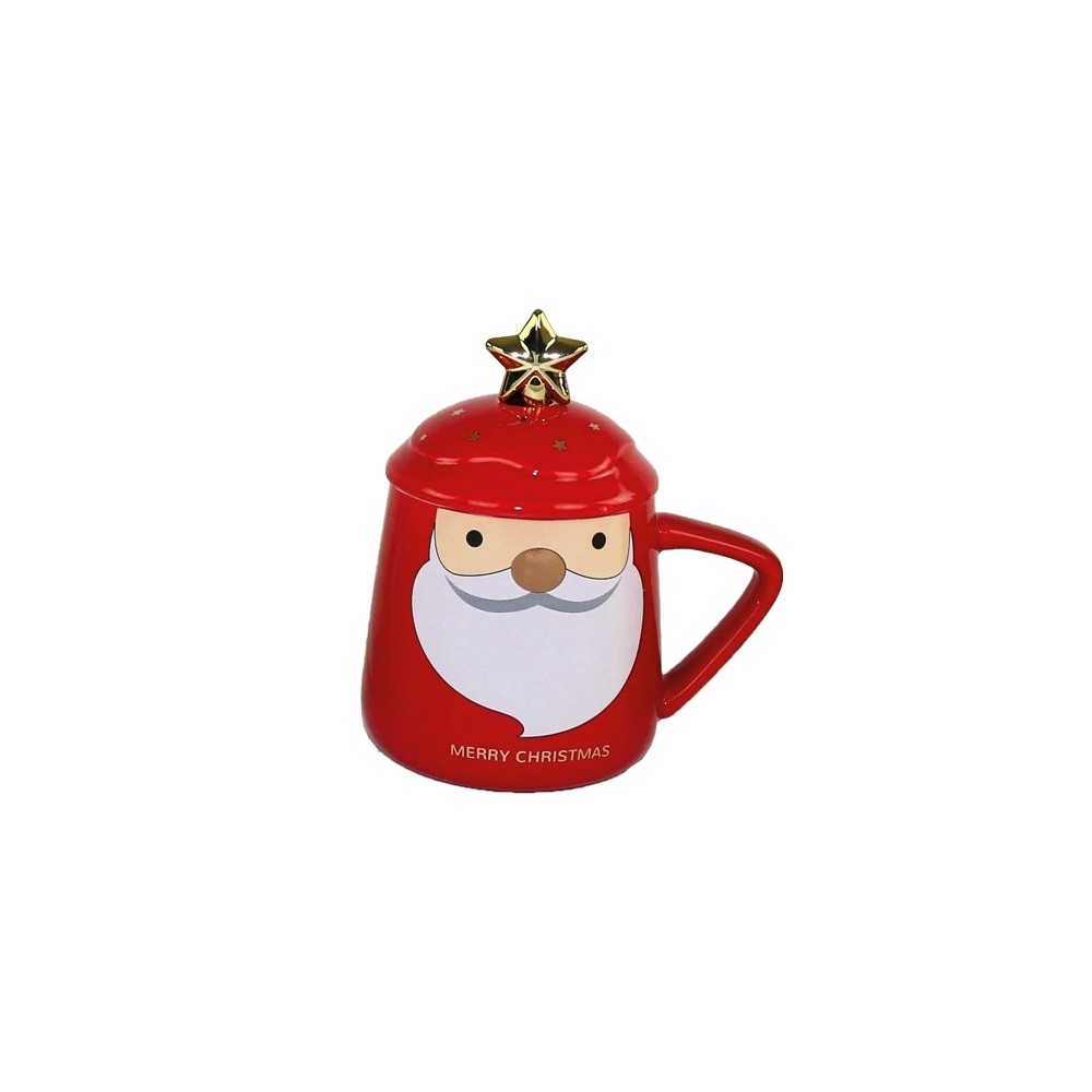 Christmas mug with spoon and lid